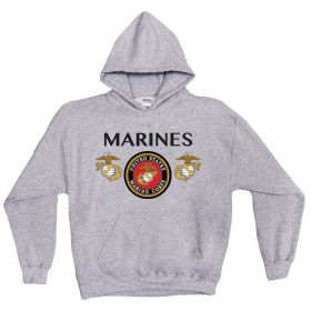 MARINES SEAL PULLOVER/HOODED GREY (Option: L)