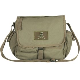 RETRO MESSENGER BAG W/PEACE EMBLEM (Option: Olive Drab)