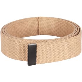 44" COTTON WEB BELT, 12 PACK  BRASS BKL (Option: Khaki)