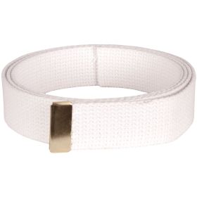 54" COTTON WEB BELT, 12 PACK BRASS BKL (Option: White)